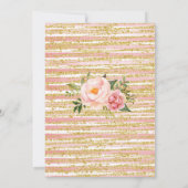 Invitation Bulles Brunch & Blooms Fleurs roses Anniversaire (Dos)