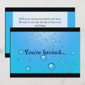 Invitation Bulles claires, l'eau bleue (Devant / Derrière)