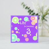 Invitation Bulles colorées (Debout devant)