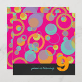 Invitation Bulles colorées pour la fête d'anniversaire (Devant / Derrière)