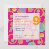 Invitation Bulles colorées pour la fête d'anniversaire (Dos)