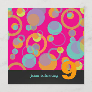 Invitation Bulles colorées pour la fête d'anniversaire
