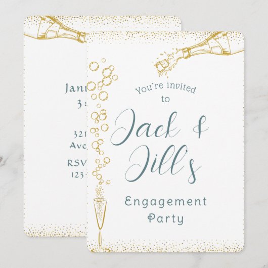 Invitation Bulles de Champagne (Devant / Derrière)