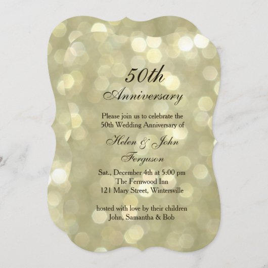 Invitation Bulles de Champagne pour les 50 ans de  (Devant / Derrière)