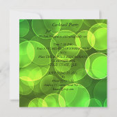Invitation Bulles de fête cocktail vert rose (Dos)