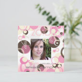 Invitation Bulles de morue/Swirls/Damask/Graduations (Debout devant)