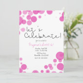 Invitation Bulles de points blancs roses Fêtons la fête de Pa (Debout devant)