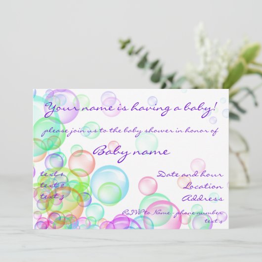 Invitation Bulles de savon (Debout devant)