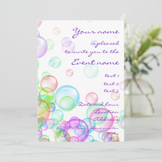 Invitation Bulles de savon (Debout devant)