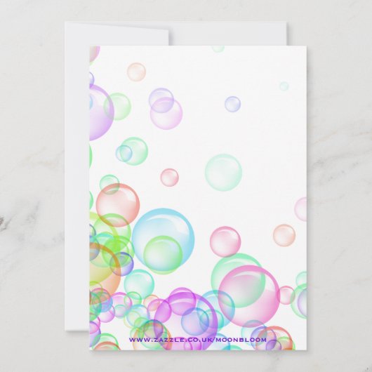 Invitation Bulles de savon (Dos)
