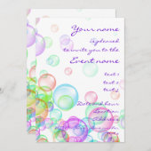 Invitation Bulles de savon (Devant / Derrière)