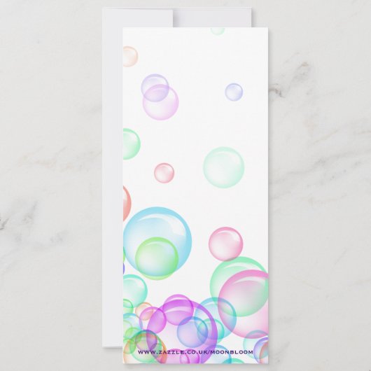 Invitation Bulles de savon (Dos)