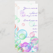 Invitation Bulles de savon (Devant / Derrière)