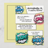 Invitation Bulles de texte d'action de bande dessinée (Devant / Derrière)