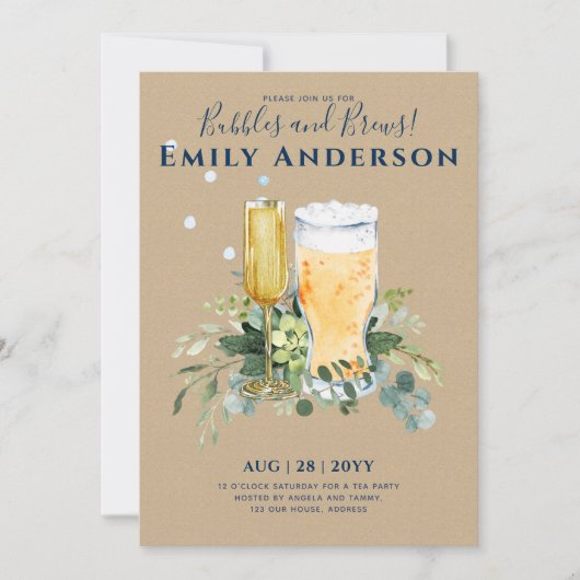 Invitation Bulles d'Humour n Brûlons Fête des mariées de la b (Devant)