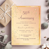 Invitation bulles d'or pour les 50 ans de mariage