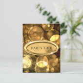 Invitation Bulles élégantes de noir et d'or d'événement (Debout devant)