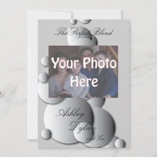 Invitation Bulles en acier Blended Family Photo Mariage