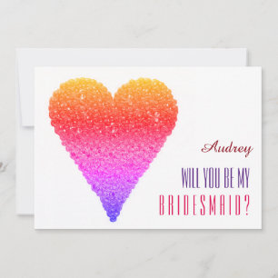 Invitation Bulles en forme de coeur Serez-vous ma servante d'