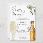 Invitation Bulles et Bières Fête de douche pour les futurs ma (Devant)