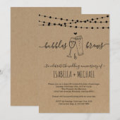 Invitation Bulles et Boissons de mariage et d'anniversaire de (Devant / Derrière)