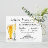 Invitation Bulles et brasse Eucalyptus & Couples Or Douche (Debout devant)