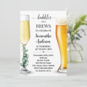 Invitation Bulles et brasse Eucalyptus Verdure Anniversaire (Debout devant)