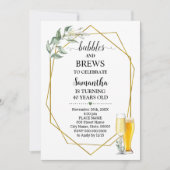 Invitation Bulles et brasseries Anniversaire Verdure Or (Devant)