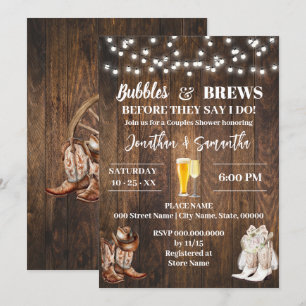 Invitation Bulles et brasseries avant de faire Mariage campag