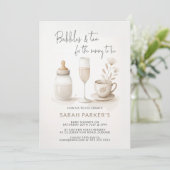 Invitation Bulles et thé pour maman pour être baby shower (Debout devant)