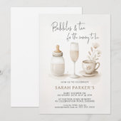 Invitation Bulles et thé pour maman pour être baby shower (Devant / Derrière)