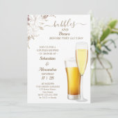 Invitation Bulles florales et brasse Couples Douche Invitatio (Debout devant)