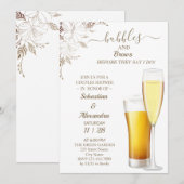 Invitation Bulles florales et brasse Couples Douche Invitatio (Devant / Derrière)