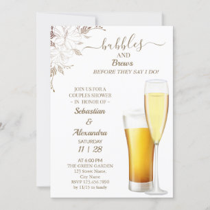 Invitation Bulles florales et brasse Couples Douche Invitatio