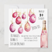 Invitation Bulles, lapins et Brunch de Pâques (Devant)