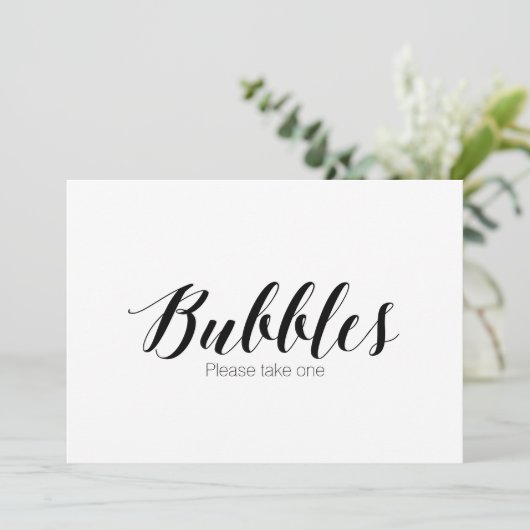 Invitation "Bulles s'il vous plaît, prenez-en un" Panneau de  (Debout devant)