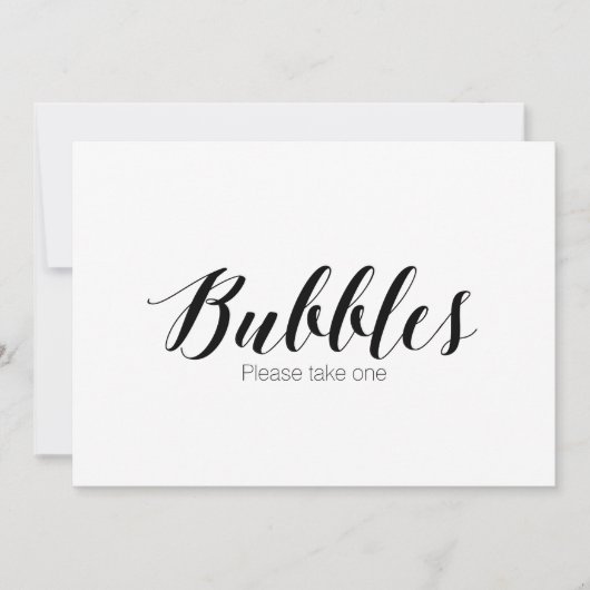 Invitation "Bulles s'il vous plaît, prenez-en une" Panneau de (Devant)
