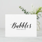 Invitation "Bulles s'il vous plaît, prenez-en une" Panneau de (Debout devant)