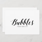 Invitation "Bulles s'il vous plaît, prenez-en une" Panneau de (Devant / Derrière)