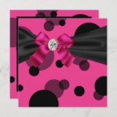 Invitation Bulles Soirée Tenue de Soirée Rose Noir Soirée (Devant / Derrière)