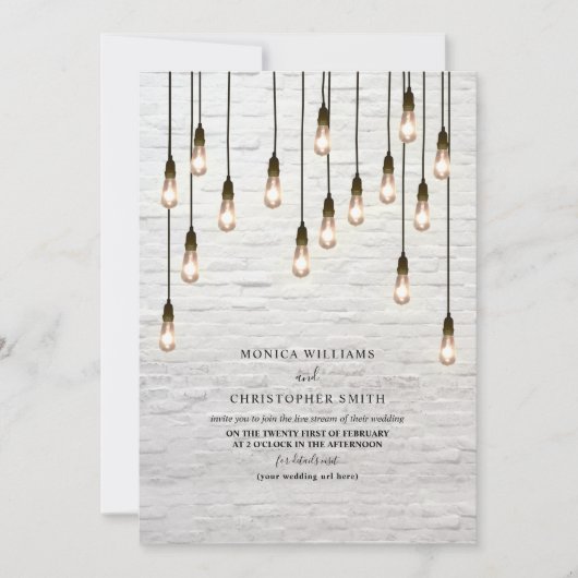 Invitation Bulles Vintages en brique blanche Virtual Brick (Devant)