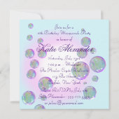 Invitation Bulles violettes et bleues sarcelle pour un doux s (Dos)