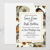 Invitation Bullfinch on autumn floral 2 (Devant / Derrière)