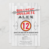 Invitation Bullseye Bow & Arrow tir à l'arc entre fête d'anni (Devant / Derrière)