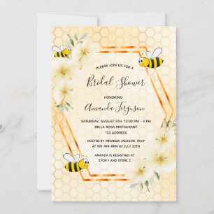 Invitation Bumble abeille nid d'abeille tropical fleuri