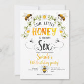 Invitation Bumble bebe, Little honey, Bee, 6e anniversaire (Devant)