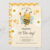 Invitation Bumble Bee 1er fête d'anniversaire (Devant / Derrière)