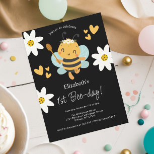 Invitation Bumble Bee 1er fête d'anniversaire