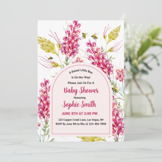 Invitation Bumble Bee A Sweet Honey Is Coming (Debout devant)