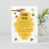 Invitation Bumble Bee Birthday Party Merci Notes (Debout devant)